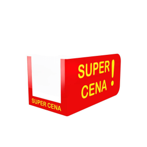 SHELF TALKER “SUPER CENA” RED/YELLOW TEXT 90×60 window